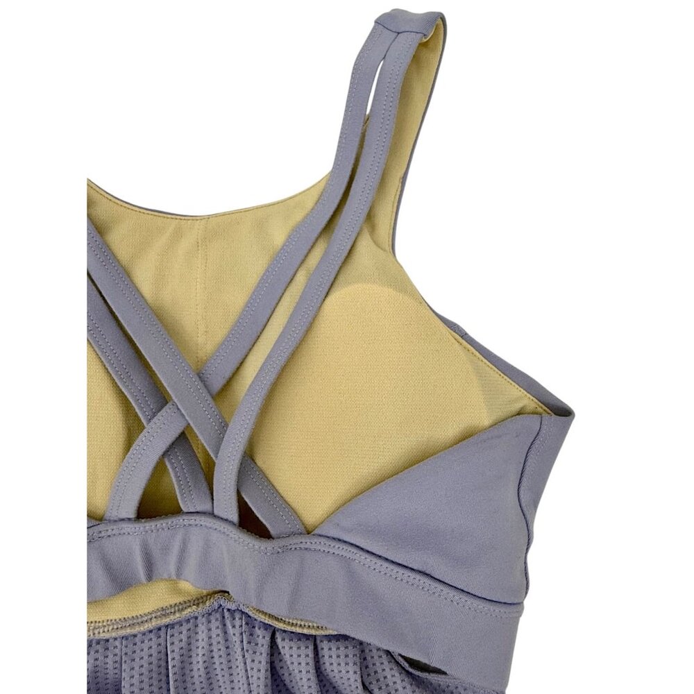 Popflex Active Purple Strappy Back & Mesh Supportive Sports Bra Goddess Top - Picture 8 of 13